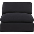  Manufacturer Color_Black -- Comfy Black Linen Textured Fabric Upholstered Modular Armless Chair IMAGE 4