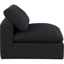  Manufacturer Color_Black -- Comfy Black Linen Textured Fabric Upholstered Modular Armless Chair IMAGE 5