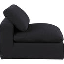 Meridian Comfy Black Linen Textured Fabric Modular Armless Chair IMAGE 5