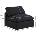  Manufacturer Color_Black -- Comfy Black Linen Textured Fabric Upholstered Modular Armless Chair IMAGE 9