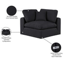  Manufacturer Color_Black -- Comfy Black Linen Textured Fabric Upholstered Modular Corner Chair IMAGE 10