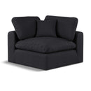  Manufacturer Color_Black -- Comfy Black Linen Textured Fabric Upholstered Modular Corner Chair IMAGE 1