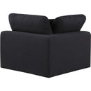  Manufacturer Color_Black -- Comfy Black Linen Textured Fabric Upholstered Modular Corner Chair IMAGE 3