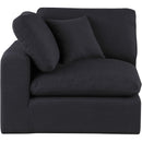  Manufacturer Color_Black -- Comfy Black Linen Textured Fabric Upholstered Modular Corner Chair IMAGE 4