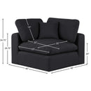  Manufacturer Color_Black -- Comfy Black Linen Textured Fabric Upholstered Modular Corner Chair IMAGE 9