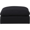  Manufacturer Color_Black -- Comfy Black Linen Textured Fabric Upholstered Modular Ottoman IMAGE 3