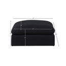  Manufacturer Color_Black -- Comfy Black Linen Textured Fabric Upholstered Modular Ottoman IMAGE 5