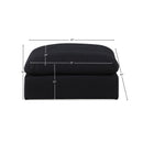 Meridian Comfy Black Linen Textured Fabric Modular Ottoman IMAGE 5