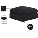  Manufacturer Color_Black -- Comfy Black Linen Textured Fabric Upholstered Modular Ottoman IMAGE 6