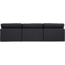 Manufacturer Color_Black -- Comfy 117" Black Linen Textured Fabric Upholstered 3 pc Armless Modular Sofa IMAGE 3