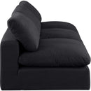 Manufacturer Color_Black -- Comfy 117" Black Linen Textured Fabric Upholstered 3 pc Armless Modular Sofa IMAGE 5