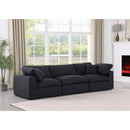  Manufacturer Color_Black -- Comfy 119" Black Linen Textured Fabric Upholstered 3 pc Modular Sofa IMAGE 2