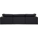  Manufacturer Color_Black -- Comfy 119" Black Linen Textured Fabric Upholstered 3 pc Modular Sofa IMAGE 3