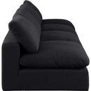  Manufacturer Color_Black -- Comfy 156" Black Linen Textured Fabric Upholstered 4 pc Armless Modular Sofa IMAGE 5
