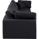  Manufacturer Color_Black -- Comfy 158" Black Linen Textured Fabric Upholstered 4 pc Modular Sofa IMAGE 5