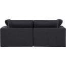 Meridian Comfy Black Linen Textured Fabric Modular Sofa IMAGE 3