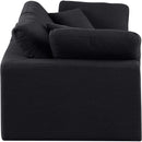  Manufacturer Color_Black -- Comfy 80" Black Linen Textured Fabric Upholstered 2 pc Modular Loveseat IMAGE 5