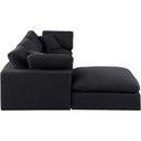  Manufacturer Color_Black -- Comfy 119" Black Linen Textured Fabric Upholstered 4 pc Modular Sectional IMAGE 10