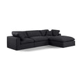  Manufacturer Color_Black -- Comfy 119" Black Linen Textured Fabric Upholstered 4 pc Modular Sectional IMAGE 1