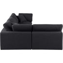  Manufacturer Color_Black -- Comfy 119" Black Linen Textured Fabric Upholstered 4 pc Modular Sectional IMAGE 10