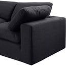  Manufacturer Color_Black -- Comfy 119" Black Linen Textured Fabric Upholstered 4 pc Modular Sectional IMAGE 12