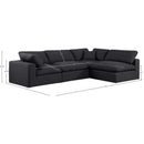  Manufacturer Color_Black -- Comfy 119" Black Linen Textured Fabric Upholstered 4 pc Modular Sectional IMAGE 15
