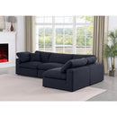 Manufacturer Color_Black -- Comfy 119" Black Linen Textured Fabric Upholstered 4 pc Modular Sectional IMAGE 4