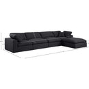  Manufacturer Color_Black -- Comfy 158" Black Linen Textured Fabric Upholstered 5 pc Modular Sectional IMAGE 15