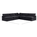  Manufacturer Color_Black -- Comfy 118" Black Linen Textured Fabric Upholstered 5 pc Modular Sectional IMAGE 10