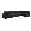  Manufacturer Color_Black -- Comfy 158" Black Linen Textured Fabric Upholstered 5 pc Modular Sectional IMAGE 15