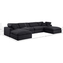  Manufacturer Color_Black -- Comfy 158" Black Linen Textured Fabric Upholstered 6 pc Modular Sectional IMAGE 10