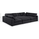  Manufacturer Color_Black -- Comfy 119" Black Linen Textured Fabric Upholstered 6 pc Modular Sectional IMAGE 10