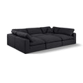  Manufacturer Color_Black -- Comfy 119" Black Linen Textured Fabric Upholstered 6 pc Modular Sectional IMAGE 1