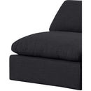  Manufacturer Color_Black -- Comfy 119" Black Linen Textured Fabric Upholstered 6 pc Modular Sectional IMAGE 7