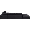  Manufacturer Color_Black -- Comfy 157" Black Linen Textured Fabric Upholstered 6 pc Modular Sectional IMAGE 3