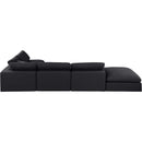 Meridian Comfy Black Linen Textured Fabric Modular Sectional IMAGE 3