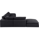  Manufacturer Color_Black -- Comfy 157" Black Linen Textured Fabric Upholstered 6 pc Modular Sectional IMAGE 5