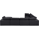  Manufacturer Color_Black -- Comfy 158" Black Linen Textured Fabric Upholstered 7 pc Modular Sectional IMAGE 3