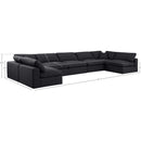  Manufacturer Color_Black -- Comfy 197" Black Linen Textured Fabric Upholstered 7 pc Modular Sectional IMAGE 10