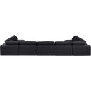  Manufacturer Color_Black -- Comfy 197" Black Linen Textured Fabric Upholstered 7 pc Modular Sectional IMAGE 3