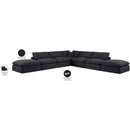  Manufacturer Color_Black -- Comfy 157" Black Linen Textured Fabric Upholstered 7 pc Modular Sectional IMAGE 11