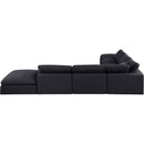  Manufacturer Color_Black -- Comfy 157" Black Linen Textured Fabric Upholstered 7 pc Modular Sectional IMAGE 3