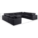  Manufacturer Color_Black -- Comfy 158" Black Linen Textured Fabric Upholstered 8 pc Modular Sectional IMAGE 10