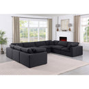  Manufacturer Color_Black -- Comfy 158" Black Linen Textured Fabric Upholstered 8 pc Modular Sectional IMAGE 2