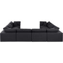  Manufacturer Color_Black -- Comfy 158" Black Linen Textured Fabric Upholstered 8 pc Modular Sectional IMAGE 3