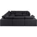 Meridian Comfy Black Linen Textured Fabric Modular Sectional IMAGE 5