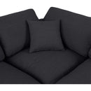  Manufacturer Color_Black -- Comfy 158" Black Linen Textured Fabric Upholstered 8 pc Modular Sectional IMAGE 8