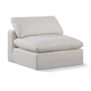  Manufacturer Color_Cream -- Comfy Cream Linen Textured Fabric Upholstered Modular Armless Chair IMAGE 1