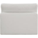  Manufacturer Color_Cream -- Comfy Cream Linen Textured Fabric Upholstered Modular Armless Chair IMAGE 3