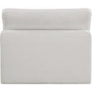 Meridian Comfy Cream Linen Textured Fabric Modular Armless Chair IMAGE 3